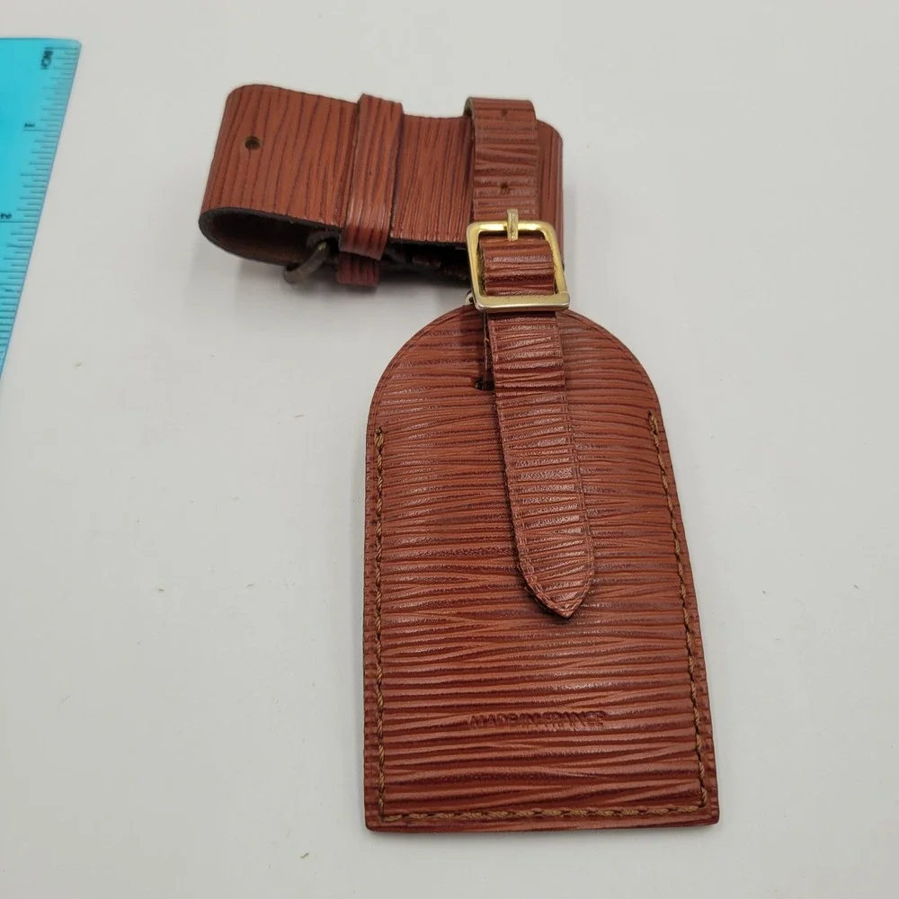 Louis Vuitton Epi Leather Luggage Tag and Poignee Handle Binder Cipango Gold